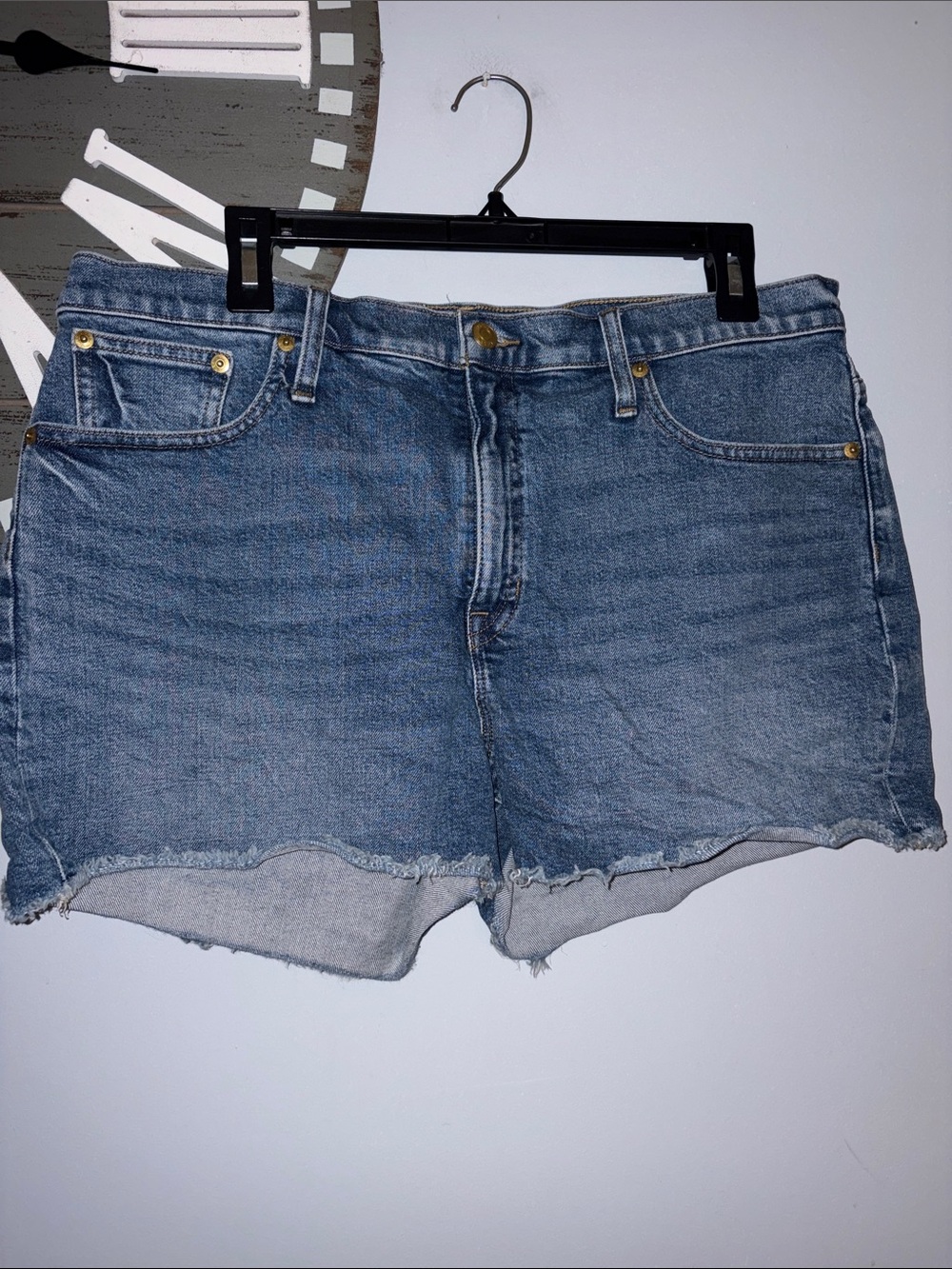 J. Crew Light Blue Frayed Hem Denim Cutoff Shorts